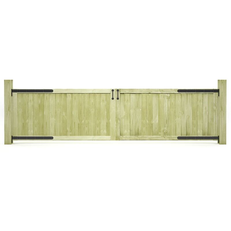 

vidaXL Puertas de valla madera de pino impregnada 300x75 cm 2 uds - Verde
