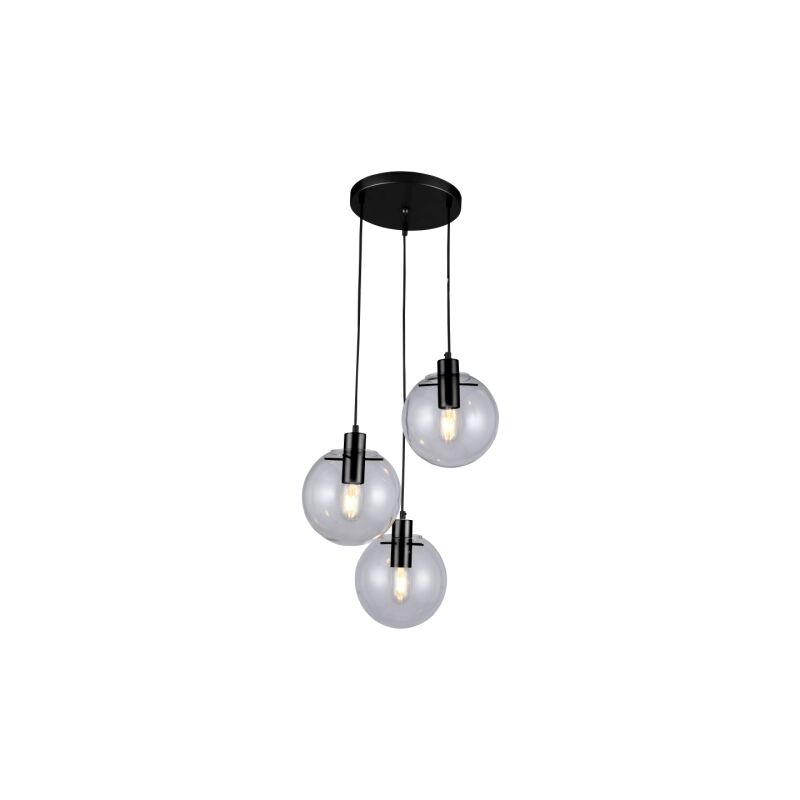 Puerto 3 lampade a sospensione nere LP-004/3P BK