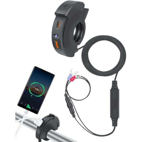 Puerto USB para motocicleta, cargador USB para motocicleta: potente cargador de teléfono para motocicleta, accesorios para motocicleta, puerto de carga rápida USB para ATV, cargador de teléfono celula