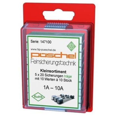 Püschel SORTI03TB Fusibile (Ø x L) 5 mm x 20 mm 1 A, 1.25 A, 1.6 A, 2 A, 2.5 A, 3.15 A, 4 A, 5 A, 6.3 A, 10 A Ritardato
