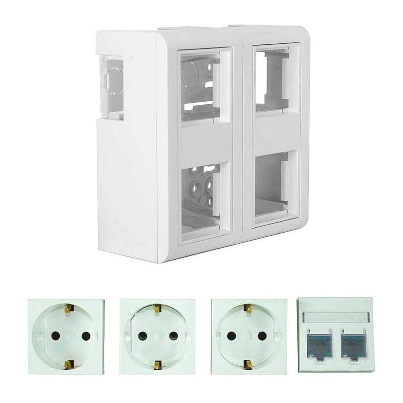 

Puesto de Trabajo de Superficie 4 Módulos Compuesto 3E + 2 RJ45 cat.6
