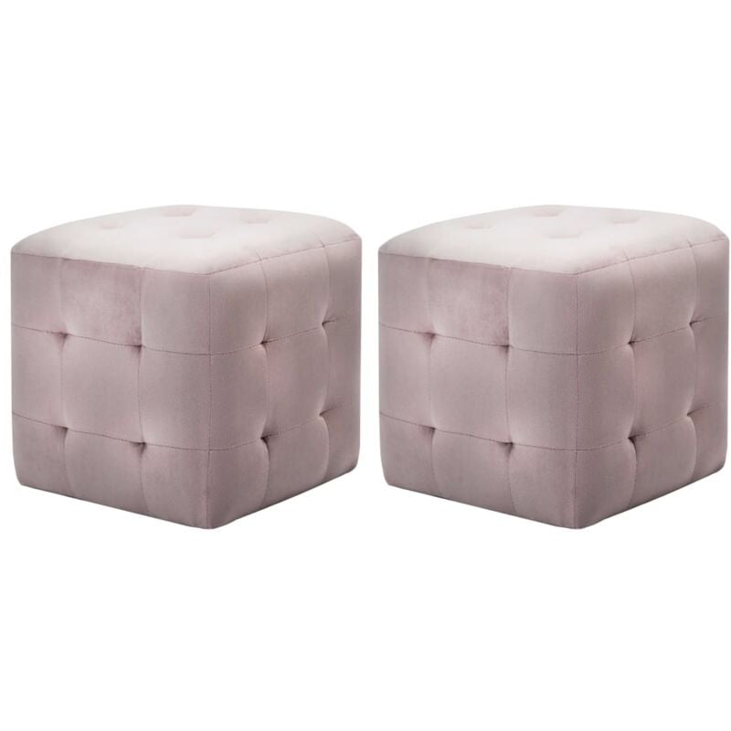 

Puf 2 Unidades Terciopelo 30x30x30 cm Rosa - Rosa - Vidaxl