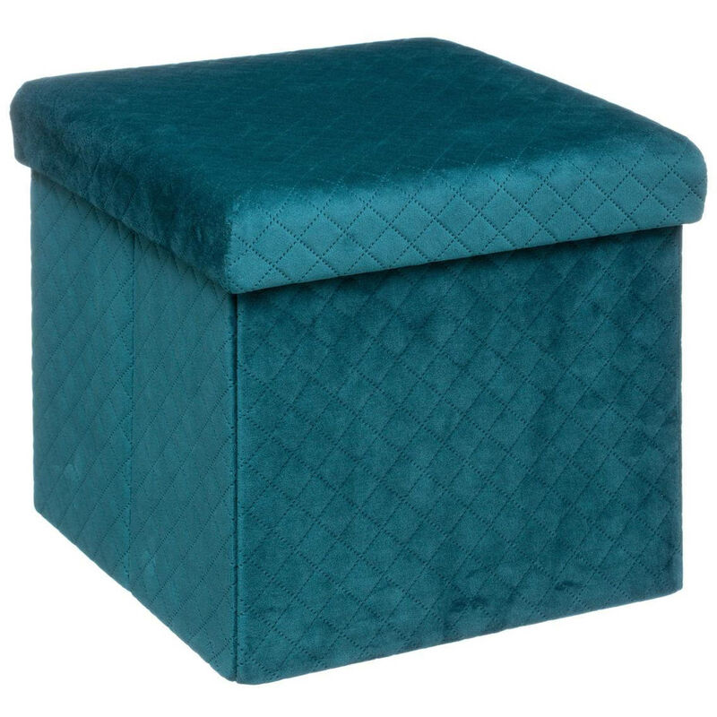 5five Simply Smart - Pouf pliant avec compartiment de rangement, 31 x 30 x 31 cm, velours