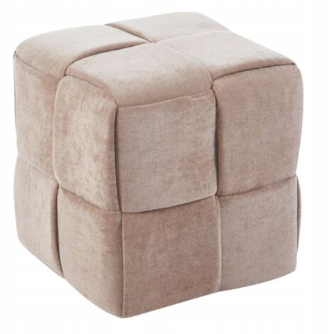 Puf Cappuccino Tejido Entretejido Reposapiés Maloy Asiento 38x38cm Cuadrado