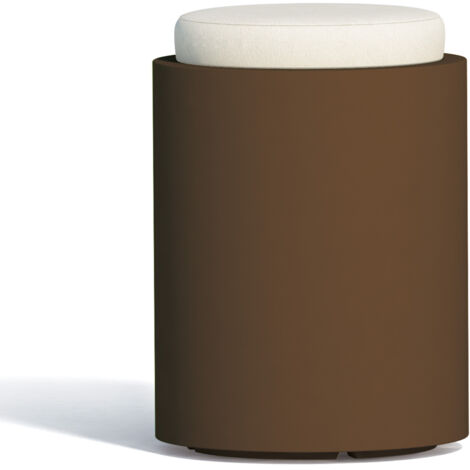 Puf Comfy Redondo Marrón en Polímero Monacis - Ø 40 Cm - 54 H