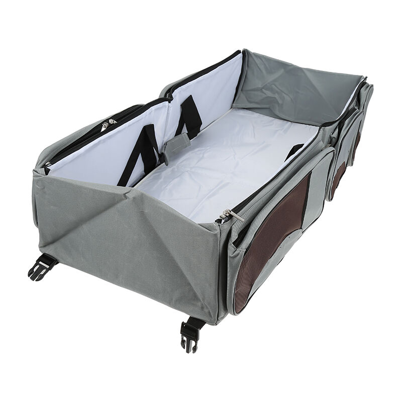 

Bathrins - Momia plegable portátil que cambia la cuna del bolso de la cama del pañal del bebé para el viaje-gris