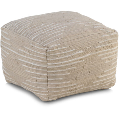 Puf De Algodón Beige 45X45X35 Cm