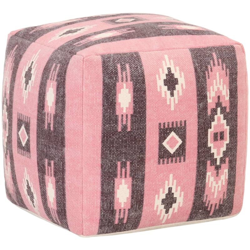 

vidaXL Puf de Diseño Estampado de Algodón 45x45x45 cm Rosa - Rosa