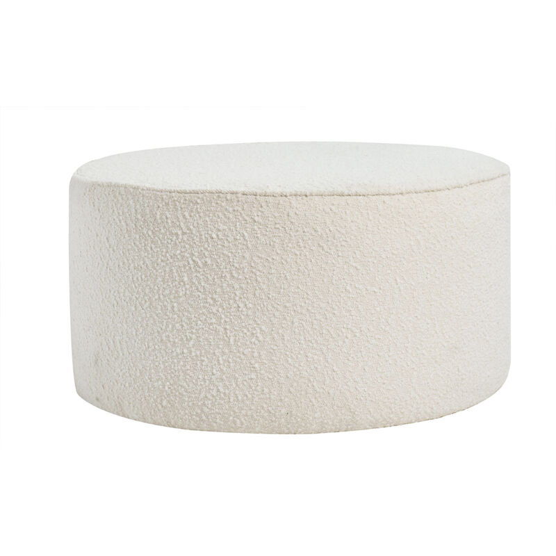 

Miliboo - Puf de diseño tejido efecto lana rizada colo crudo 70 cm diám. MERIBEL