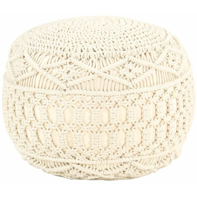 

Puf de macrame hecho a mano algodon 45x30 cm