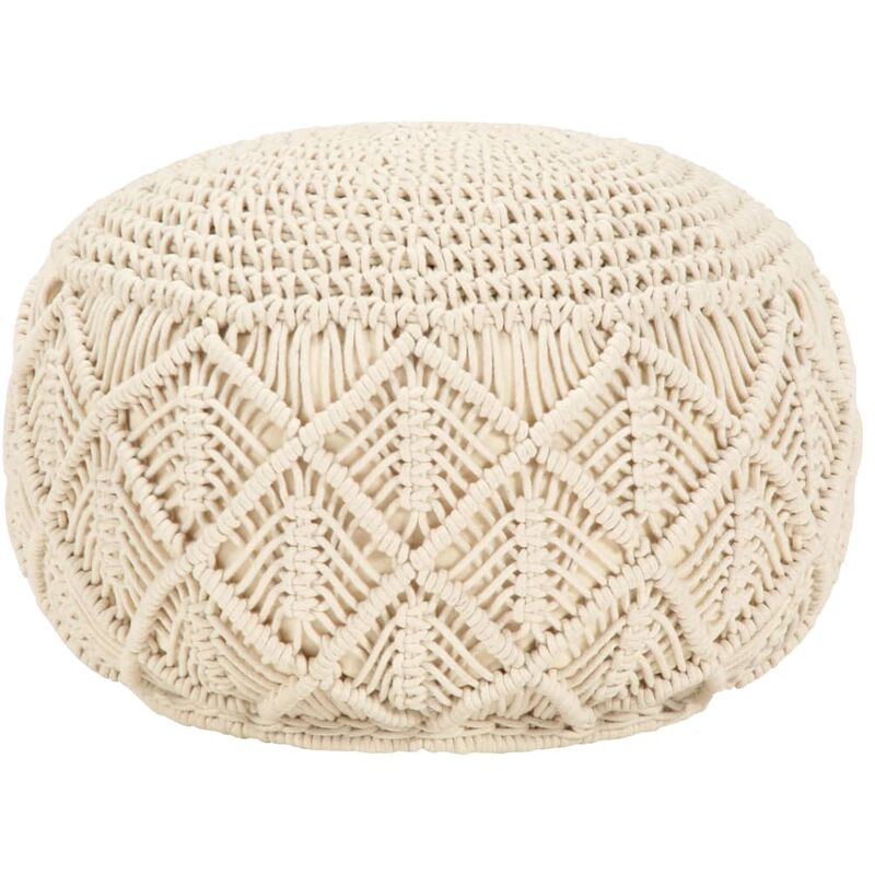 

Puf de macrame hecho a mano algodon 45x30 cm
