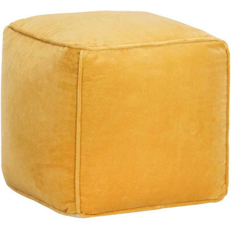 

Youthup - Puf de terciopelo de algodón amarillo 40x40x40 cm - Amarillo