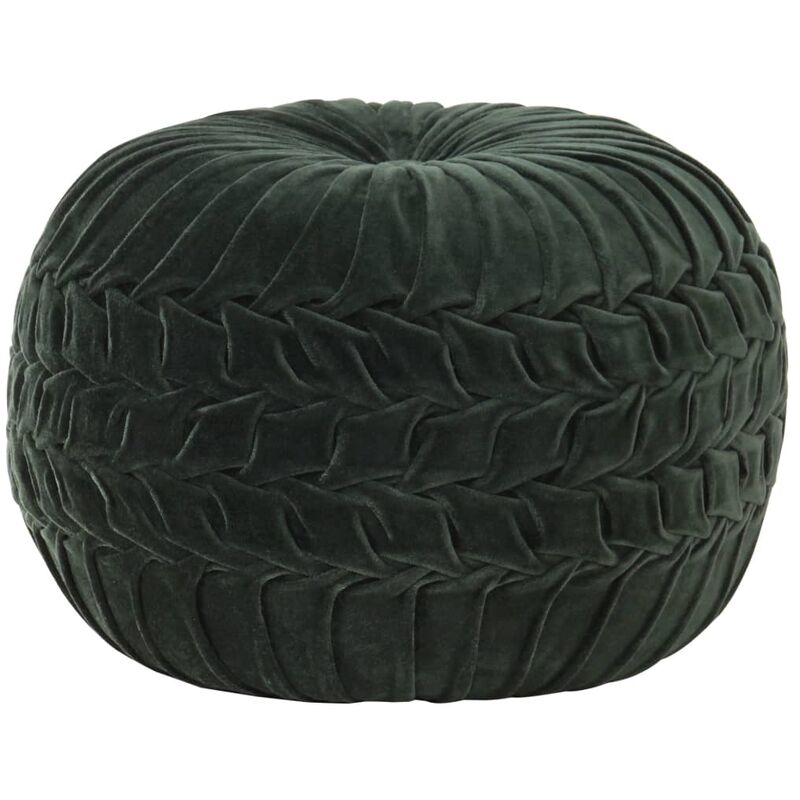 

Puf de terciopelo de algodón diseño bata verde 40x30 cm - Verde