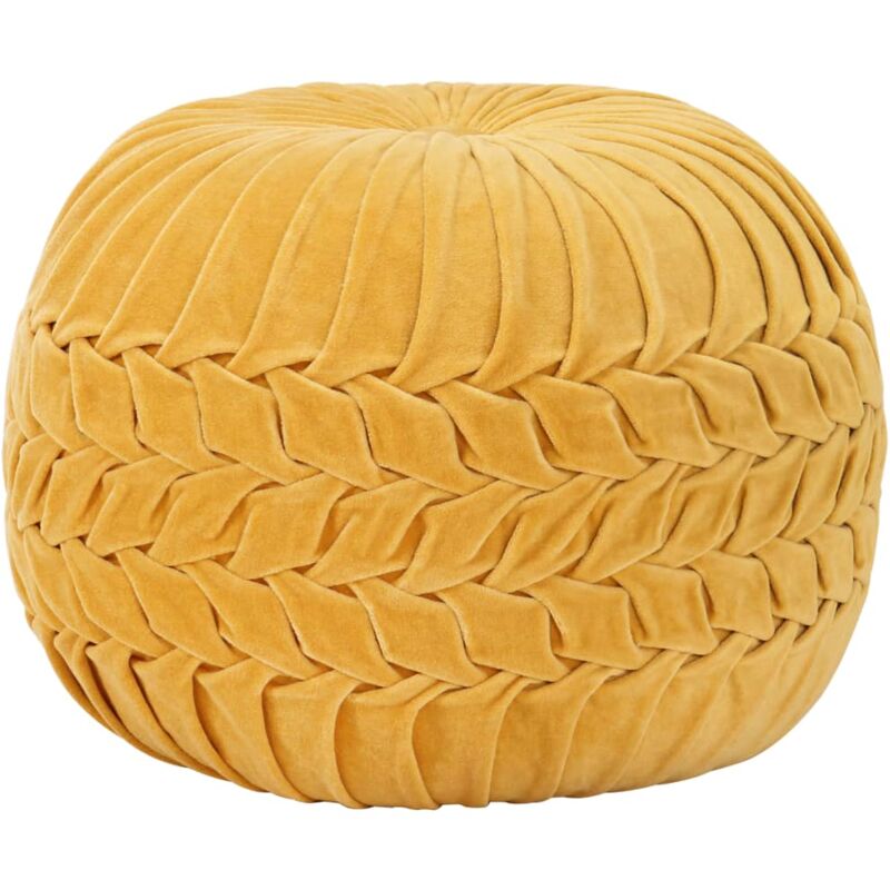 

vidaXL Puf de Terciopelo de Algodón Diseño Bata 40x30 cm Amarillo - Amarillo