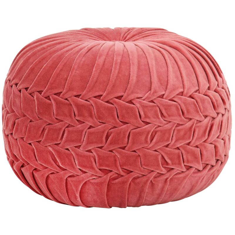 

vidaXL Puf de Terciopelo de Algodón Diseño Bata 40x30 cm Rosa - Rojo