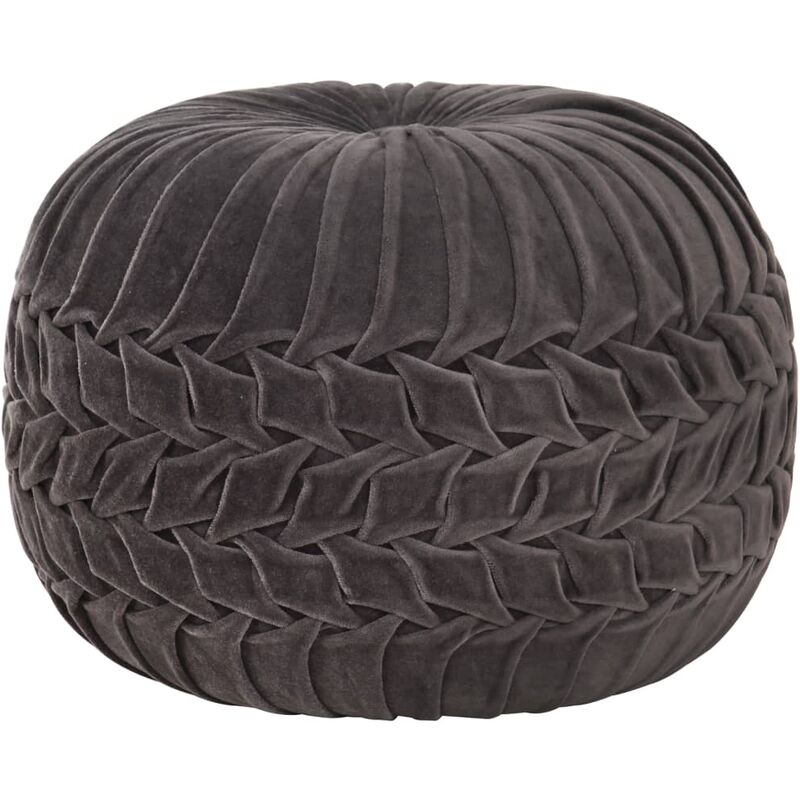 

Puf de terciopelo de algodón diseño bata gris antracita 40x30cm