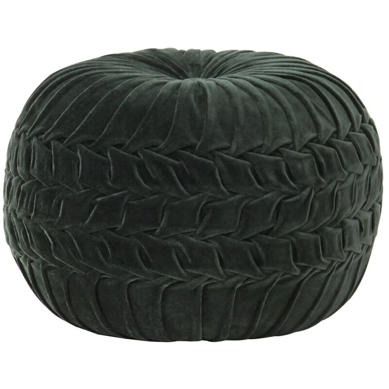 

Puf de terciopelo de algodon diseno bata verde 40x30 cm