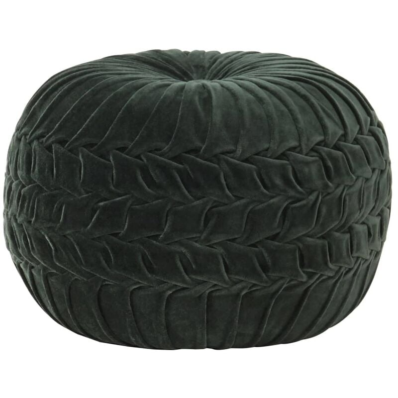 

Puf de terciopelo de algodón diseño bata verde 40x30 cm