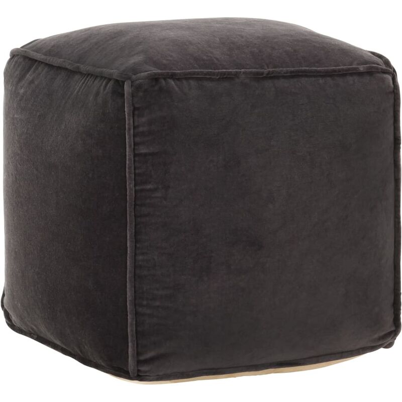 

vidaXL Puf de Terciopelo de Algodón 40x40x40 cm Gris Antracita - Antracita
