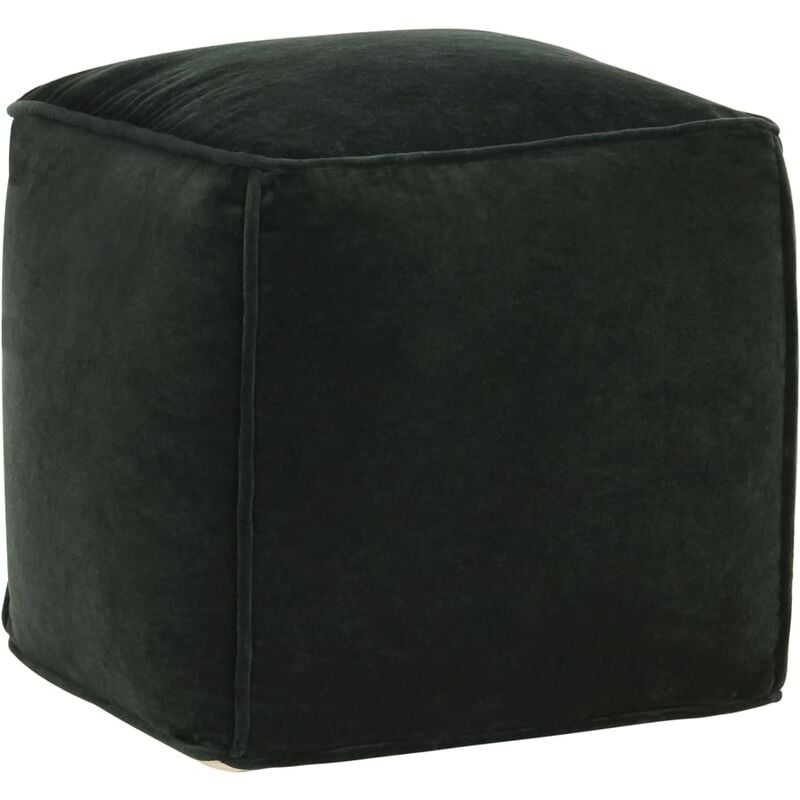 

Puf de terciopelo de algodon verde bosque 40x40x40 cm