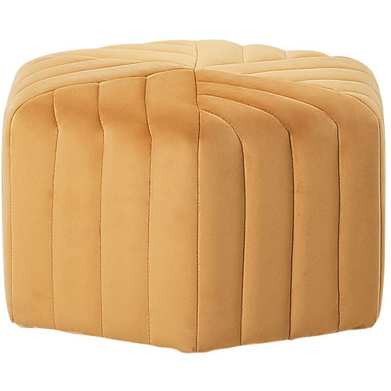 

Beliani - Reposapiés de terciopelo amarillo mostaza MURIETTA