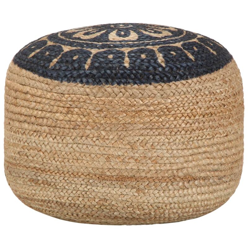 

Youthup - Puf hecho a mano azul 45x30 cm yute - Azul