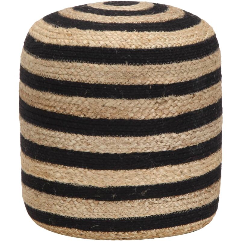 

Youthup - Puf hecho a mano negro 40x45 cm yute - Negro