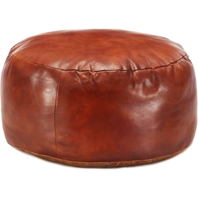 

Puf marrón 60x30 cm cuero auténtico de cabra - Marrón
