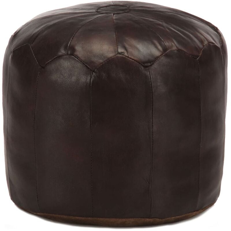 

Puf marrón oscuro 40x35 cm cuero auténtico de cabra - Marrón