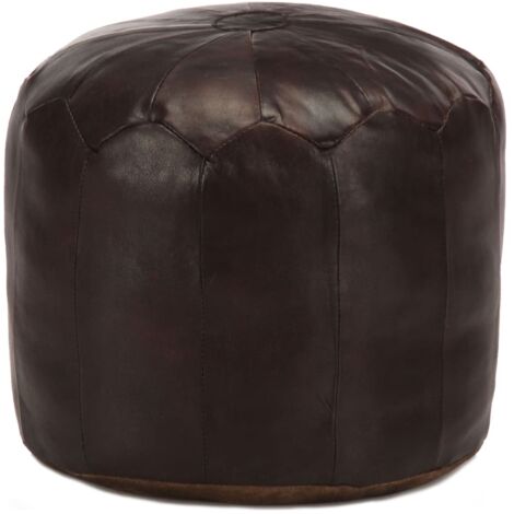 Puf marrón oscuro 40x35 cm cuero auténtico de cabra vidaXL