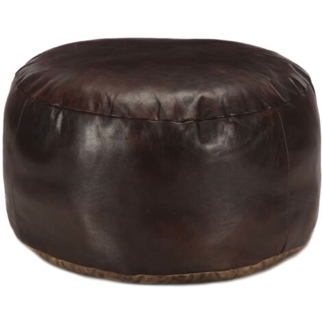 Puf marrón oscuro 60x30 cm cuero auténtico de cabra vidaXL