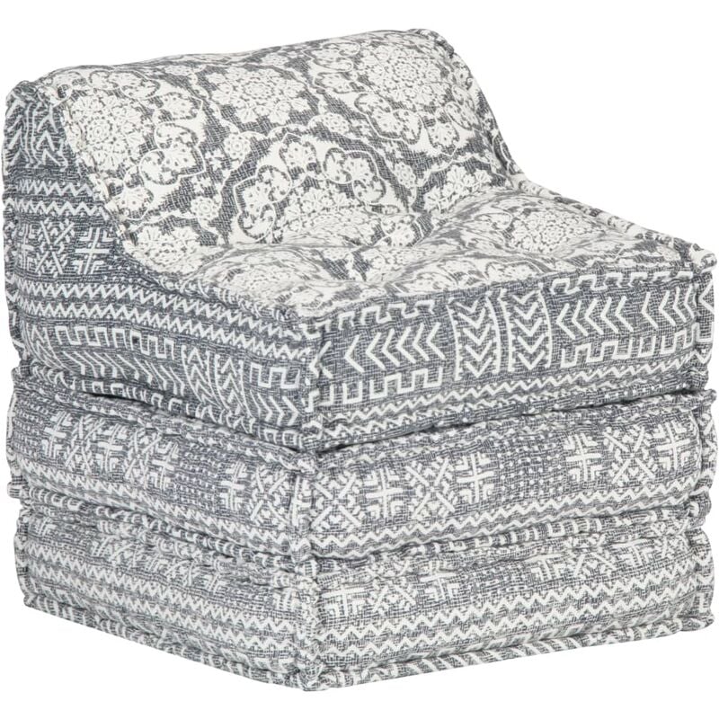 

Puf modular de tela gris claro