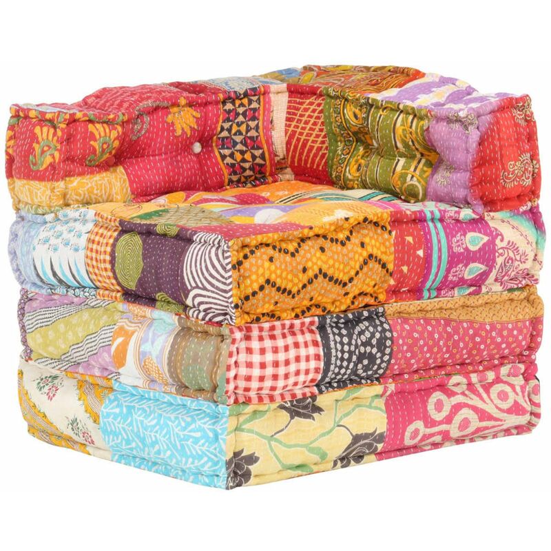 

Puf modular de tela patchwork