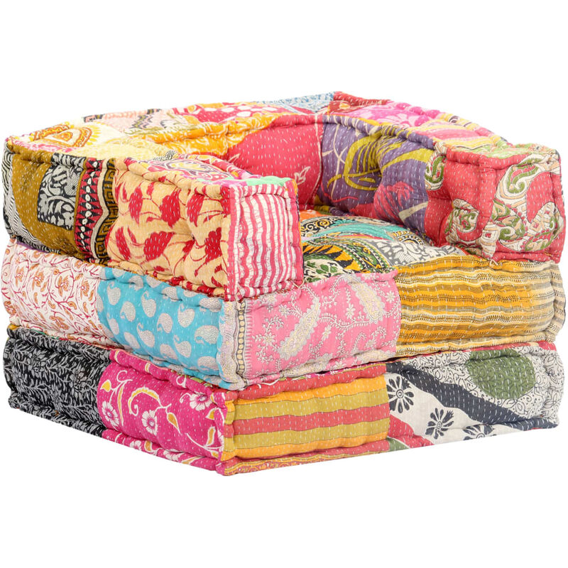 

Puf modular de tela patchwork - Multicolor