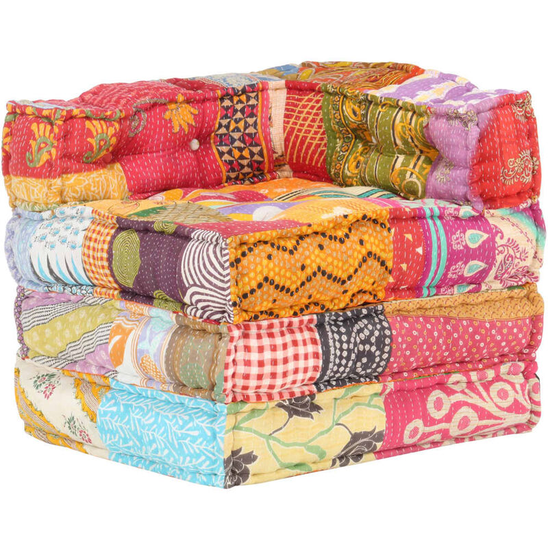 

Puf modular de tela patchwork - Multicolor