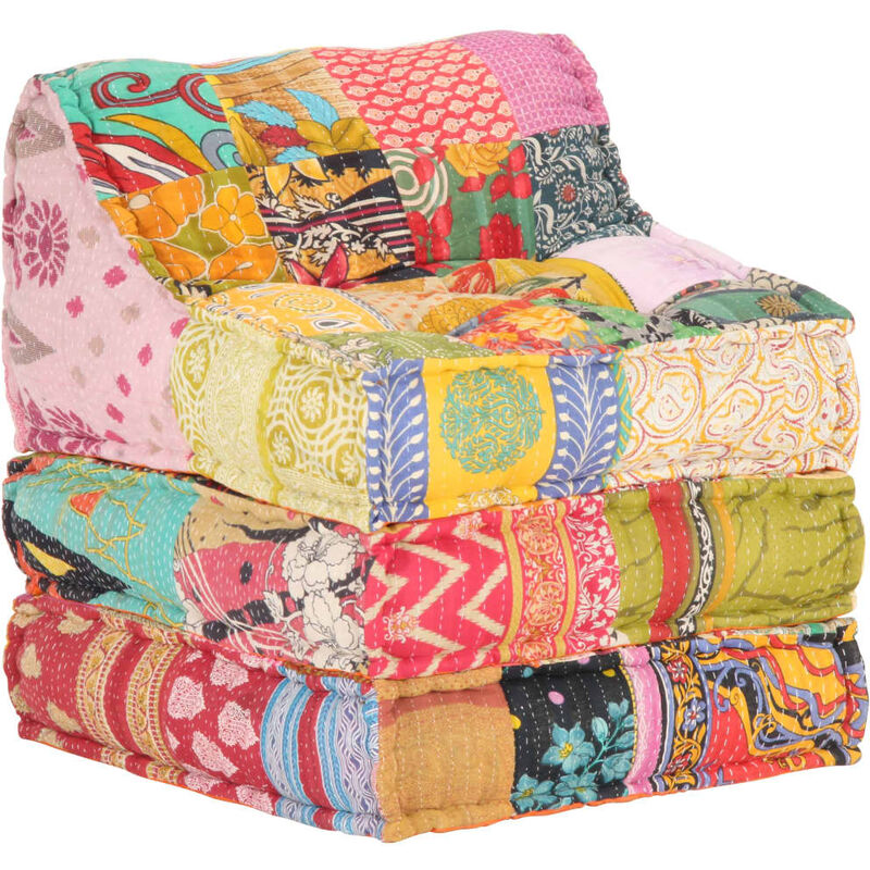 

Puf modular de tela patchwork