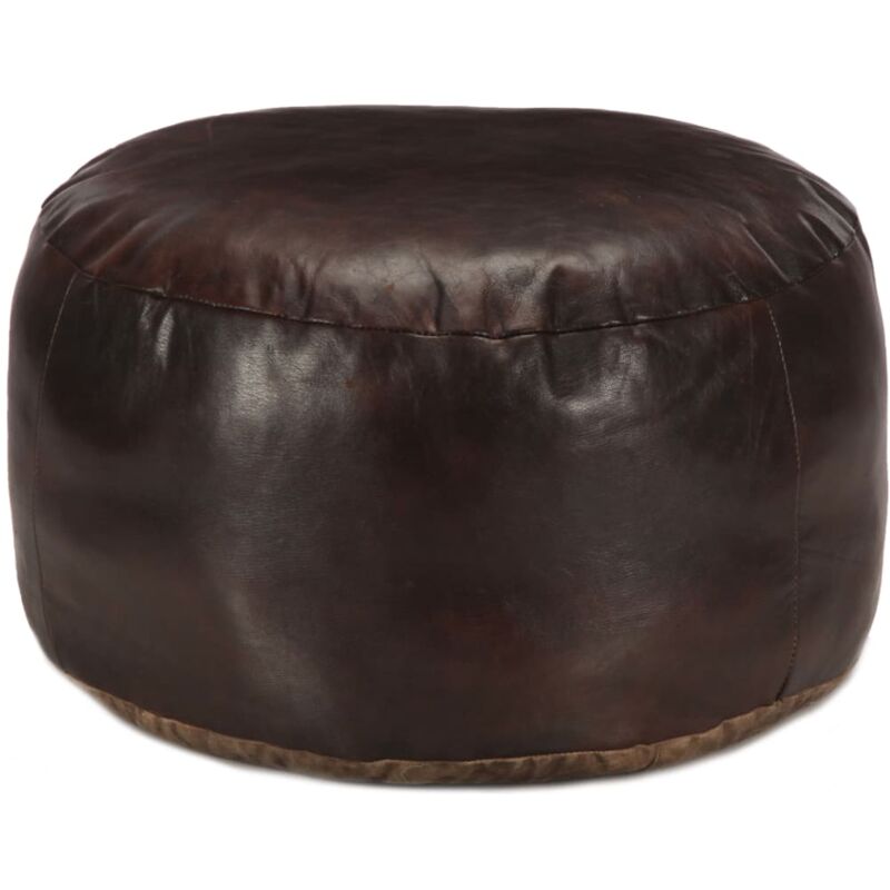 

vidaXL Puf 60x30 cm Cuero Auténtico de Cabra Marrón Oscuro - Marrón