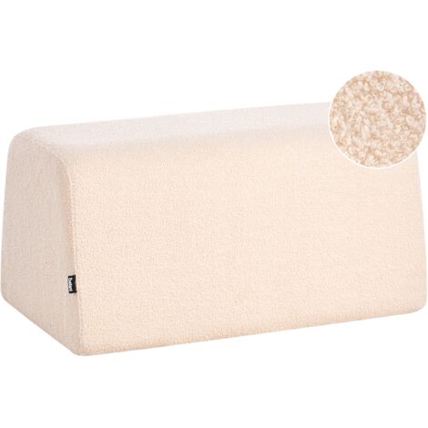 Puf otomana reposapiés tapizado en bouclé beige Sinclair
