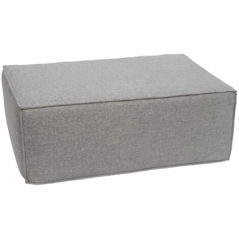 Puf otomano con reposapiés modular acolchado suave 38x97x70 cm tela gris claro 040009302