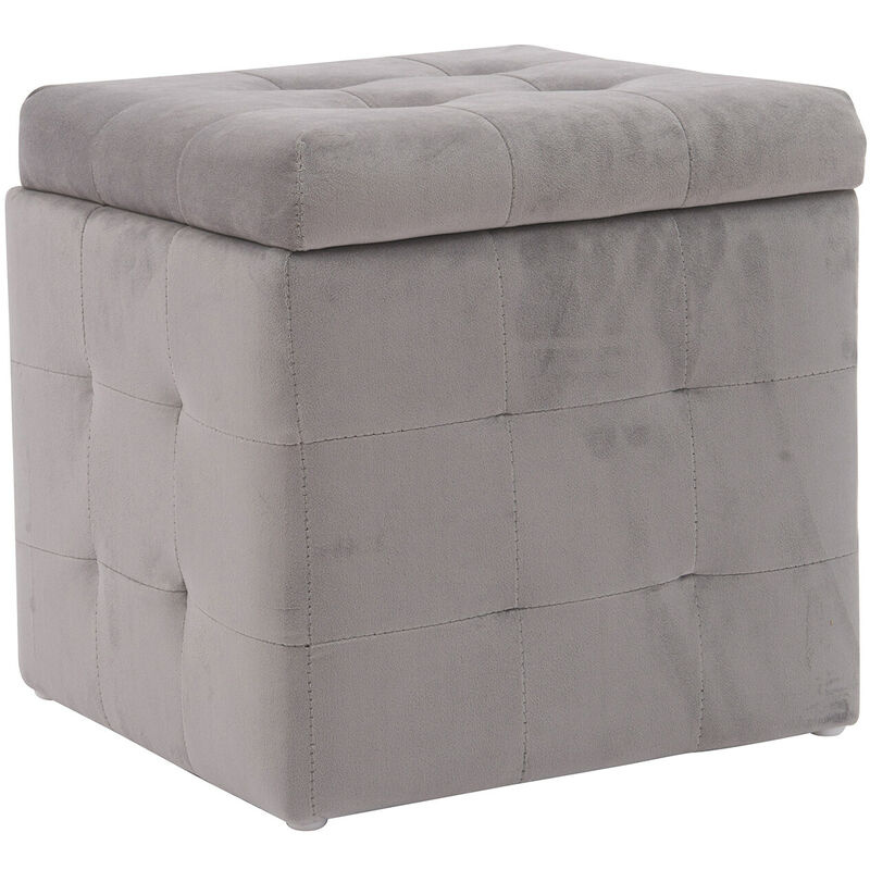 

Puf otomano cuadrado con caja de almacenamiento Estructura de madera resistente Taburete para sala de estar Caja de juguetes Asiento con tapa para