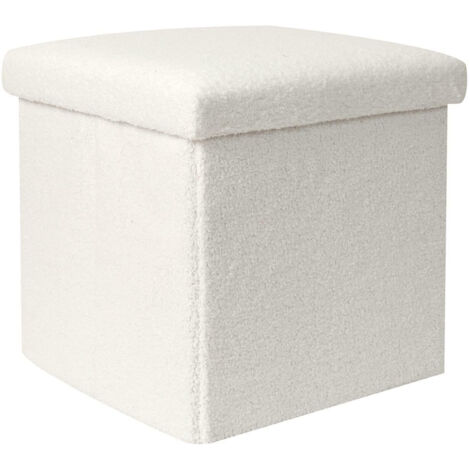 Puf plegable Intesi Vels Boucle blanco