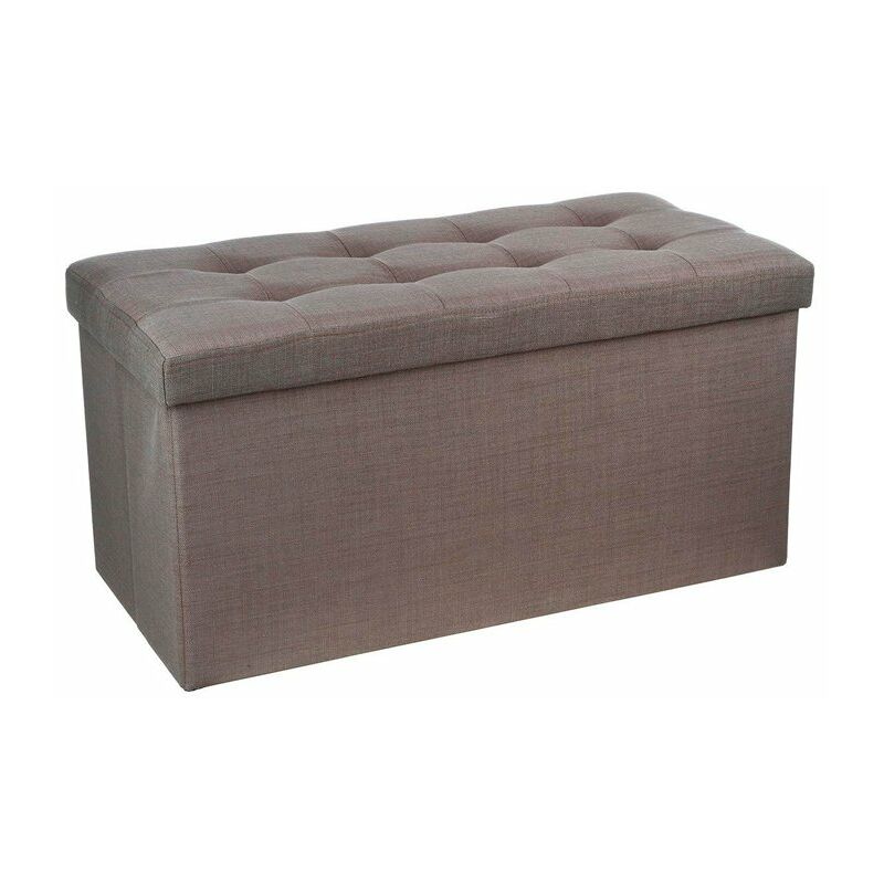 

Puff arcón rectangular plegable de madera y poliéster Color GRIS