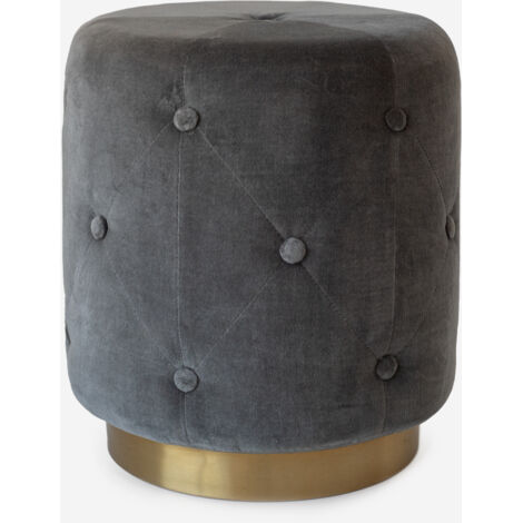 PUF REDONDO CAPITONÉ GRIS Ø36X45CM