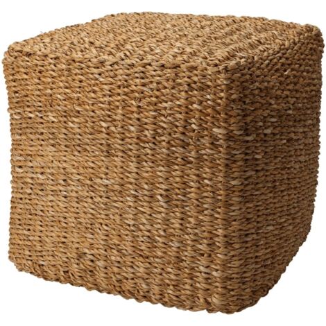 Puf redondo natural de hierba marina 40x40x38 cm Home&Styling