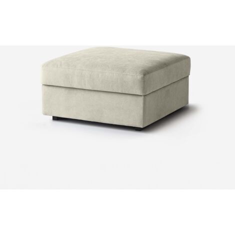 Puf reposapiés sofá modular tela repelente al agua 80x80 Cortina - Beige