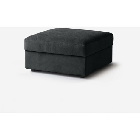 Puf reposapiés sofá modular tela repelente al agua 80x80 Cortina - Negro