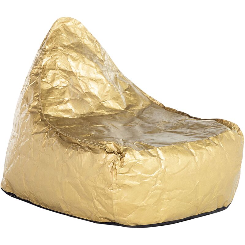 

Beliani - Puf sillón dorado LINEN DROP