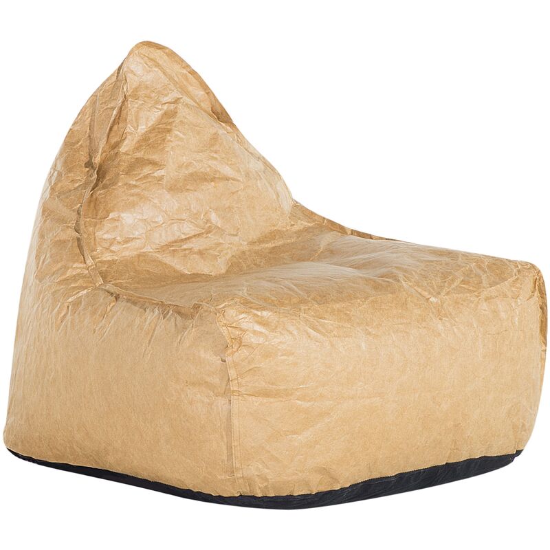 

Beliani - Puf sillón marrón claro LINEN DROP