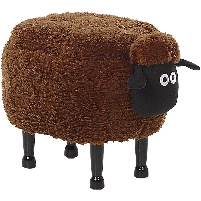 

Puf tapizado con almacenaje marrón SHEEP