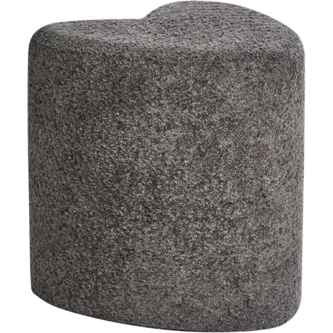 Puf tapizado en forma de corazón reposapiés otomana de chenilla gris oscuro Scotia